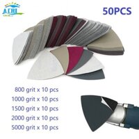 Asp 50pc 90mm Tấm chà nhám khô ướt Giấy nhám tam giác 800 1000 1500 5000 Grit