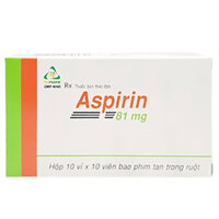 Aspirin 81mg điều trị cơn đau nhẹ và vừa