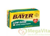 Aspirin Bayer Low Dose 81mg giảm đau 200 viên