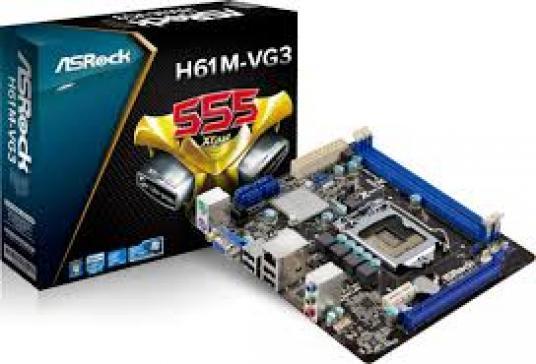 Bo mạch chủ (Mainboard) Asrock H61M-VS3 - Socket 1155, Intel H61, 2 x DIMM, Max 16GB, DDR3
