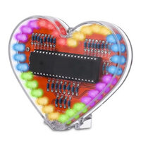 AST Bộ Linh Kiện Tự Ráp DIY Mạch Led Trái Tim 32 Led Đã Nạp Code Full Hiệu Ứng 5mm Sử Dụng IC 89C51 Kích Thước 76x90mm
