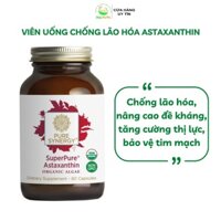 Astaxanthin từ tảo đỏ hữu cơ Pure Synergy SuperPure Astaxanthin Organic Algae 60 viên