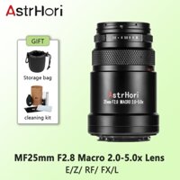 Astrhori 25mm F2.8 Macro 2X-5X Ống kính lấy nét thủ công toàn khung dành cho mẫu côn trùng Chụp hoa