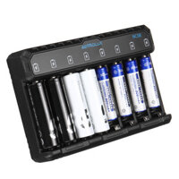 Astrolux® NC08 8 Slot Intelligent Charger For Ni-MH/Ni-Cd/Li-ion AA AAA 1.5V 14500 10440 Battery Type-C 2A Max Charging