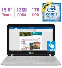 ASUS 15.6” 2-in-1 FHD Touchscreen Laptop PC, Core i5-7200u, 12GB DDR4 SDRAM, 1TB HDD, Fingerprint reader, Backlit Keyboard, Windows 10 (Renewed)