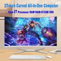 ASUS Factory 2024 All-in-One High-end Surface Core i7/i3 Machine Free Wireless Keyboard and Mouse RAM16GB+512GB SSD All-in-One Desktop Computer 1080P Eye Protection 2800R HDMI/VGA DCR Gaming Monitor 75Hz MVA FHD meets Windows 10/11