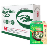 [ASUZAC] Thùng 12 Hộp Canh Rong Biển Hến Asuzac (Thùng 120 gói canh) - Canh Ăn Liền Thịt Hến Thật 100% Sấy Than Hoa