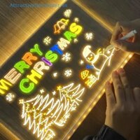 Asvn Bảng ghi chú Led lớn có màu sắc Đèn Led phát sáng Bảng tin Acrylic Bảng vẽ Led Bảng viết Bảng xóa khô có và 7 bút HOT
