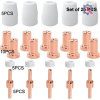 [At] 25 chiếc Điện cực và vòi phun đầu dài mở rộng cho máy cắt Plasma không khí PT-31LG-40 TH