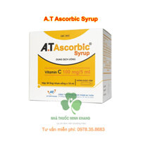 A.T Ascorbic bổ sung vitamin C tăng sức đề kháng hộp 30 ống