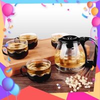 AT Bình pha trà thủy tinh 700ml có lõi lọc chịu nhiệt cao cấp sang trọng
