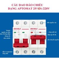 Át đảo chiều 2P 63A GCB1-63 Gechele, Cầu dao đảo chiều 2P 63A
