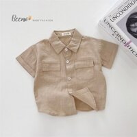 AT303 - 80/130 Áo sơ mi 2 túi hộp Be