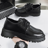 ✔️TẶNG QUÀ Giày nam bốt da cổ lửng buộc dây, giầy boot hàn quốc dr martens ulzzang thời trang đế tăng chiều cao