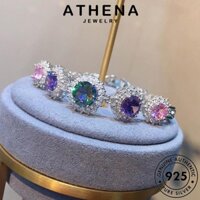 Athena JEWELRY 925 Kim Cương Nguyên Bản Thời Trang Vòng Tay Nữ Thạch Anh Tím Bạc B596