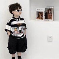Thời Trang Cho Bé Trai Trẻ Em Combo 5 Màu Áo Phông Quần Baggy Phong Cách Streetwear