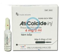 Ati Colcide Thiocolchicosid 4mg/ 2ml. Điều trị hỗ trợ các cơn co thắt gây đau trong các bệnh lý về cột sống (Hộp 5 ống x2ml)