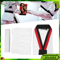 Atlases Đồng phục Taekwondo trẻ em có đai Polyester và cotton mềm mại thoáng khí Thể thao Karate luyện tập võ thuật cho bé trai gái