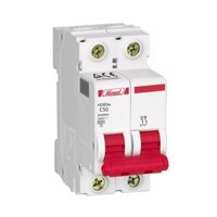 Atomat dạng tép, 2 cực, dòng định mức 50A, dòng cắt ngắn mạch 6ka, MCB 2P 50A 6kA kết nối cuộc sống HLI