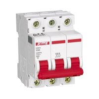 Atomat dạng tép, 3 cực, dòng định mức 63A, dòng cắt ngắn mạch 6ka, MCB 3P 63A 6kA kết nối cuộc sống HLI