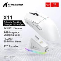 Attack Shark X11 Chuột Không Dây Paw311 22000DPI Buletooth Ba Chế Độ Rgb Đế Sạc Nhẹ Trò Chơi Điện Tử Chuột Laptop