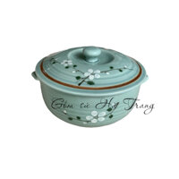 Âu cơm men lam Hoạ tiết hoa đào gốm sứ Bát Tràng cao cấp không chì