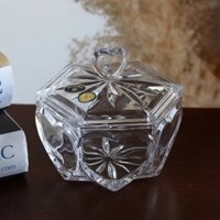 Âu đựng Kẹo Mứt Pha lê Trái tim  Bohemia Tiệp khắc