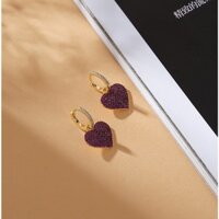 Âu mỹ phổ biến ins heart-shaped earrings peach heart jewelry