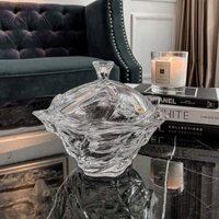 Âu, thố đựng mứt, kẹo có nắp Bohemia Flamenco siêu đẹp - Sản xuất tại Séc