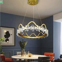 AU - TL - 8804/600: Đèn thả vòng LED, thân xi vàng - KT: Ø600mm x H1200mm - Đèn LED đổi 3 màu