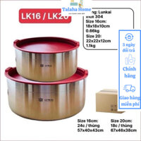 Âu trộn bột Âu ướp thịt nướng gia vị, Âu kèm nồi inox 304 size 16/20cm tô thố trộn salad Lunkai có nắp đậy silicon