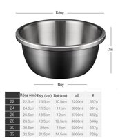 Âu trộn bột inox cao cấp - 18 cm