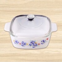 Âu vuông/thố size đại 2L (1007) thủy tinh ngọc cao cấp USA Home Set, nhập khẩu Thái Lan, an toàn cho sức khỏe, cao cấp