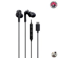 Audio-technica ATH-CKS330C BK Earphones with cable and 1.2m microphone, USB Type-C, heavy bass, in-ear type for PC Windows Mac Android Black from Japan.