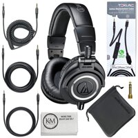 Audio-Technica ATH-M50x Professional Monitor Headphones (Black) + Tekline Active Replacement Cable