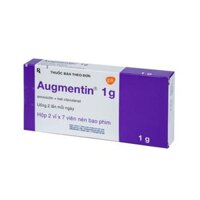 AUGMENTIN 1G (Amoxicilin 875mg và Acid clavulanic 125mg) – Điều trị nhiễm khuẩn (Hộp 2 vỉ x 7 viên)