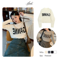 [Augustcloth] Áo len tay dài form ôm cổ tròn đan xoắn