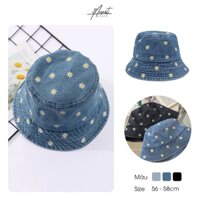 [Augustcloth] Mũ/ nón bucket jean thêu hoa