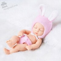 Augustin Búp bê trẻ sơ sinh, Búp bê trẻ mới biết đi bằng silicon Mini, Đồ chơi búp bê sơ sinh giống như thật Cảm ứng mềm mại Silicone Búp bê tái sinh Quà tặng sinh nhật cho bé gái