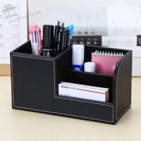 Augustin Da PU Để Bàn Tổ Chức, Hộp Đựng Bút Chì Sáng Tạo Cao Cấp, Hộp Điều Khiển Từ Xa 3 Ngăn Đa Năng Đơn Giản Để Bàn Hộp Bảo Quản Văn Phòng Phẩm Văn Phòng Phẩm Văn Phòng Phẩm