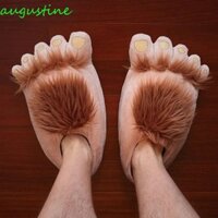 Augustine 1 Cặp Dép Ấm Áp Phiêu Lưu Lông Thú, Chân Lớn Lông Savage Sang Trọng Dép, Retro The Hobbit Dài Tóc Hoang Dã Dép Sang Trọng Nhà