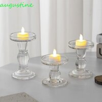 Augustine 3 Hộp Đựng Nến Thủy Tinh Ins, Đồ Trang Trí Chống Trơn Trượt Chân Nến Cột La Mã, Sáng Tạo Làm Dày Cao Trong Suốt Đa Năng Khay Nến Đảng