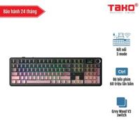 AULA F108 PRO (1301) BÀN PHÍM CƠ GAMING 3 MODE (Phiên bản Đen + hồng gradient/ Grey Wood V3 switch)