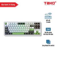 AULA F87 (8558) BÀN PHÍM CƠ GAMING 3 MODE (Phiên bản đen + trắng + xanh lá/ Grey Wood V4 Switch)