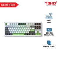AULA F87 (8619) BÀN PHÍM CƠ GAMING 3 MODE (Phiên bản đen + trắng + xanh lá/ Grey Wood V3 Switch)