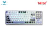 AULA F87 BÀN PHÍM CƠ GAMING 3 MODE (Phiên bản đen + trắng + xanh dương/ Grey Wood V3 Switch)
