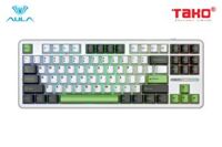 AULA F87 BÀN PHÍM CƠ GAMING 3 MODE (Phiên bản đen + trắng + xanh lá/ Grey Wood V4 Switch)