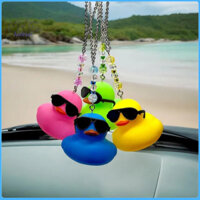 Auleset Mặt Dây Chuyền Ô Tô Gương Chiếu Hậu Quyến Rũ Hoạt Hình Vịt Treo Trang Trí Với Kính Mát Có Thể Tháo Rời Cho Túi Ô Tô Cây Giáng Sinh Nhiều Màu Sắc Xe Interoir Phụ Kiện
