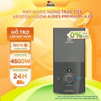 AURES PREMIUM+ 4.5P Máy nước nóng trực tiếp Ariston 4500W AURES PREMIUM+ 4.5P, có bơm trợ lực, phù hợp miền Nam