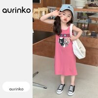 [Aurinko] 3-8 tuổi  Áo đầm bé gái Ice Silk áocho bé gái đồ bộ bé gái váy công chúa bé gái